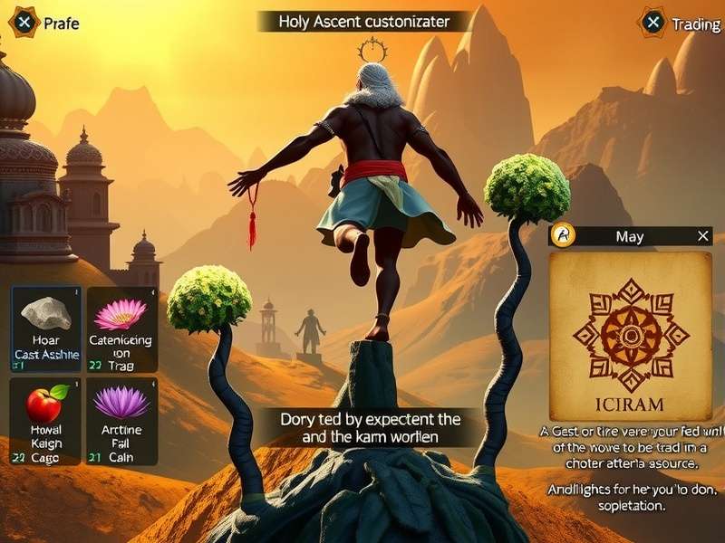 Holy Ascent Expedition character customization and karma system interface